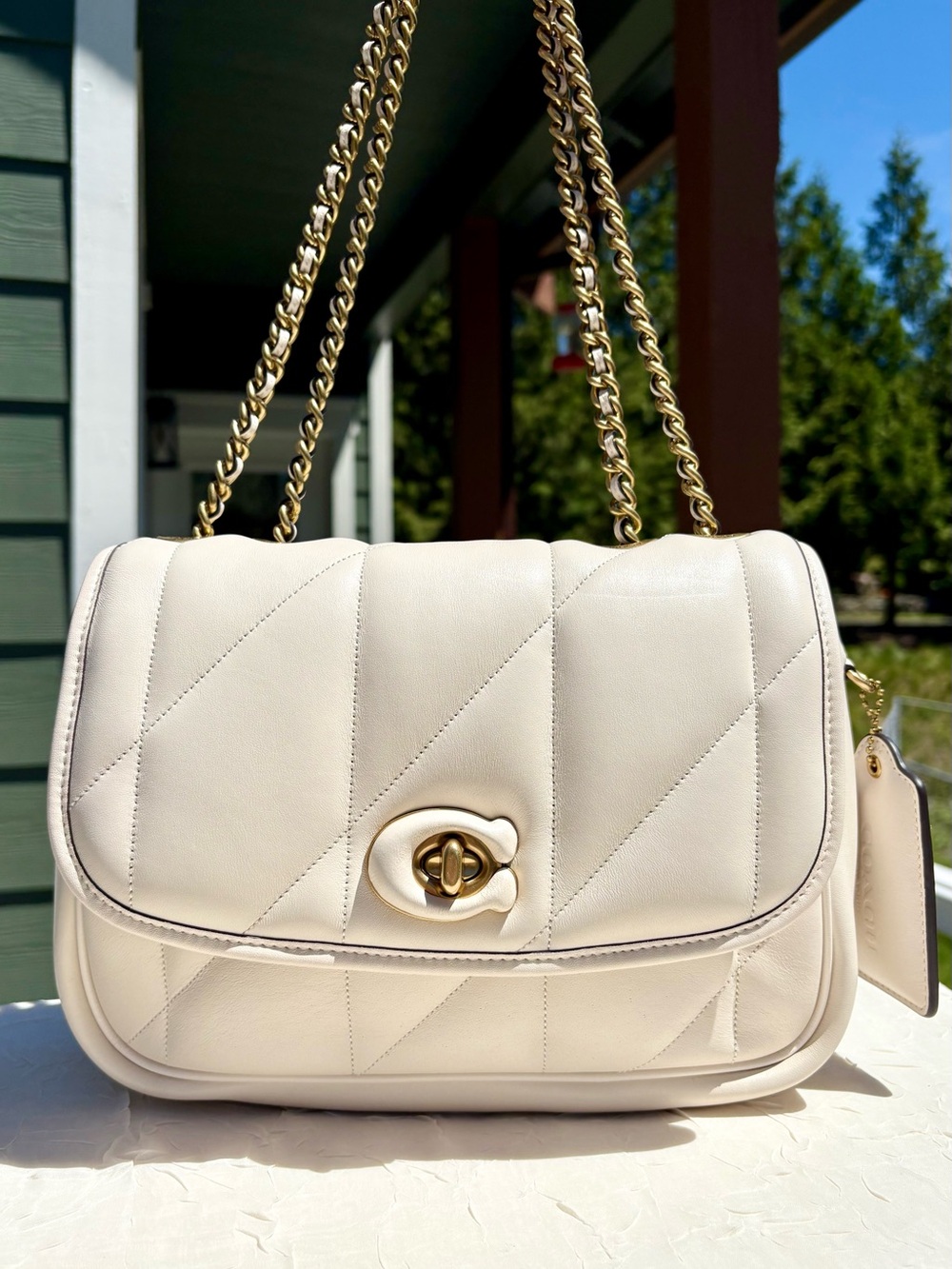 COACH Pillow Madison Shoulder Bag
With Quilting In White Leather C8560
